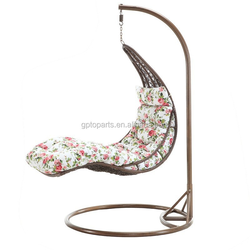 Swimming Pool Leisure Hanging Cheap PE Rattan Swing Chair Under Sun Cover for Sleeping