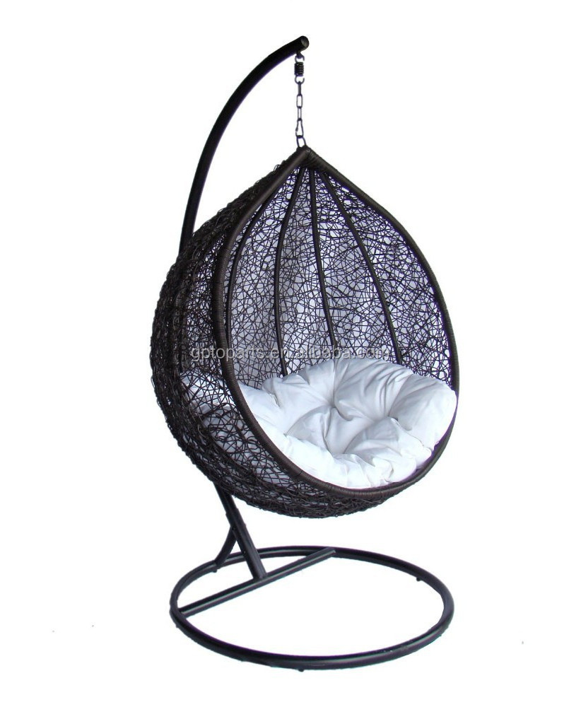 LexMod Cocoon Wicker Rattan Outdoor Wicker Patio Swing Chair, Suspension Series