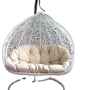 2015 New model synthetic rattan double hanging chair/wicker egg chair/rattan double hanging chair