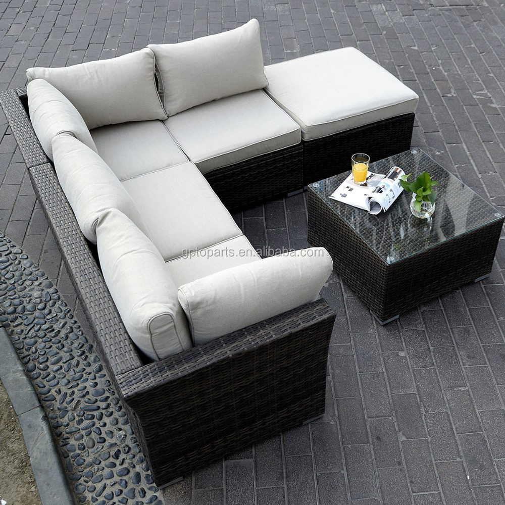 6PC Patio Sectional Furniture PE Wicker Rattan Sofa Set Deck Couch Outdoor New