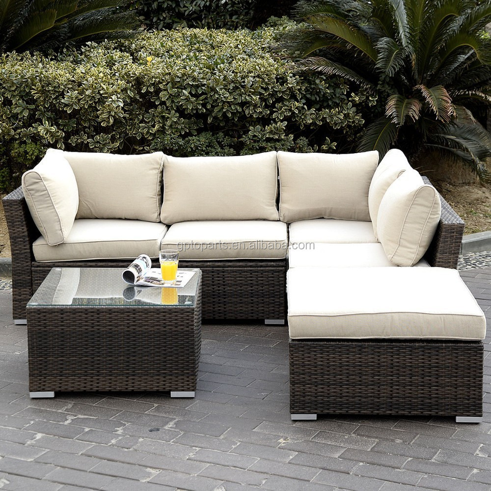 6PC Patio Sectional Furniture PE Wicker Rattan Sofa Set Deck Couch Outdoor New