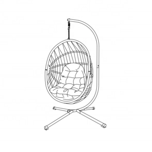 2024 New Product !Outdoor Egg Swing Chair Hanging Rattan Garden Outdoor Furniture Hanging Patio Swing Chair with Stand OEM