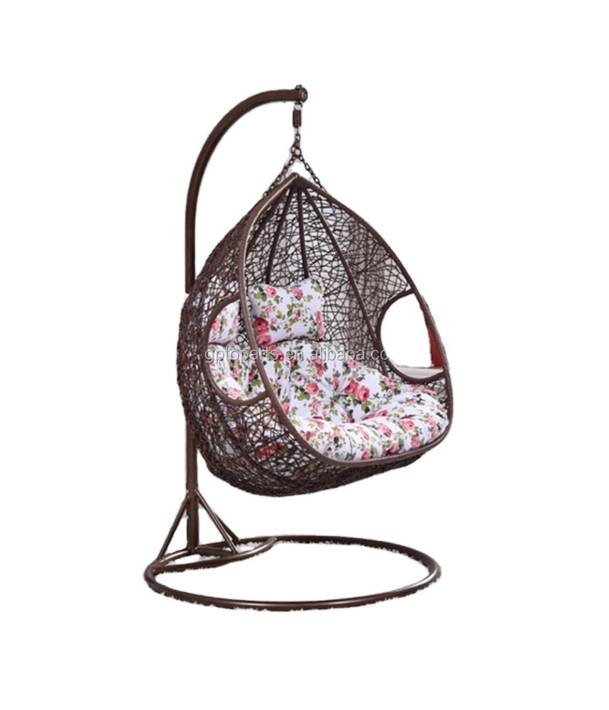 Rattan Swing Patio Furniture Garden Hanging Egg Chair w/ Cushion In or Outdoor