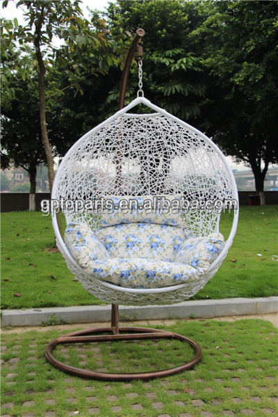 Rattan Swing Patio Furniture Garden Hanging Egg Chair w/ Cushion In or Outdoor