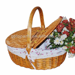 Cheap Lovely New Year Handmade Storage Wicker Baskets for Picnic Food Drink Toys Sundries Novelty Christmas Gift for Girls