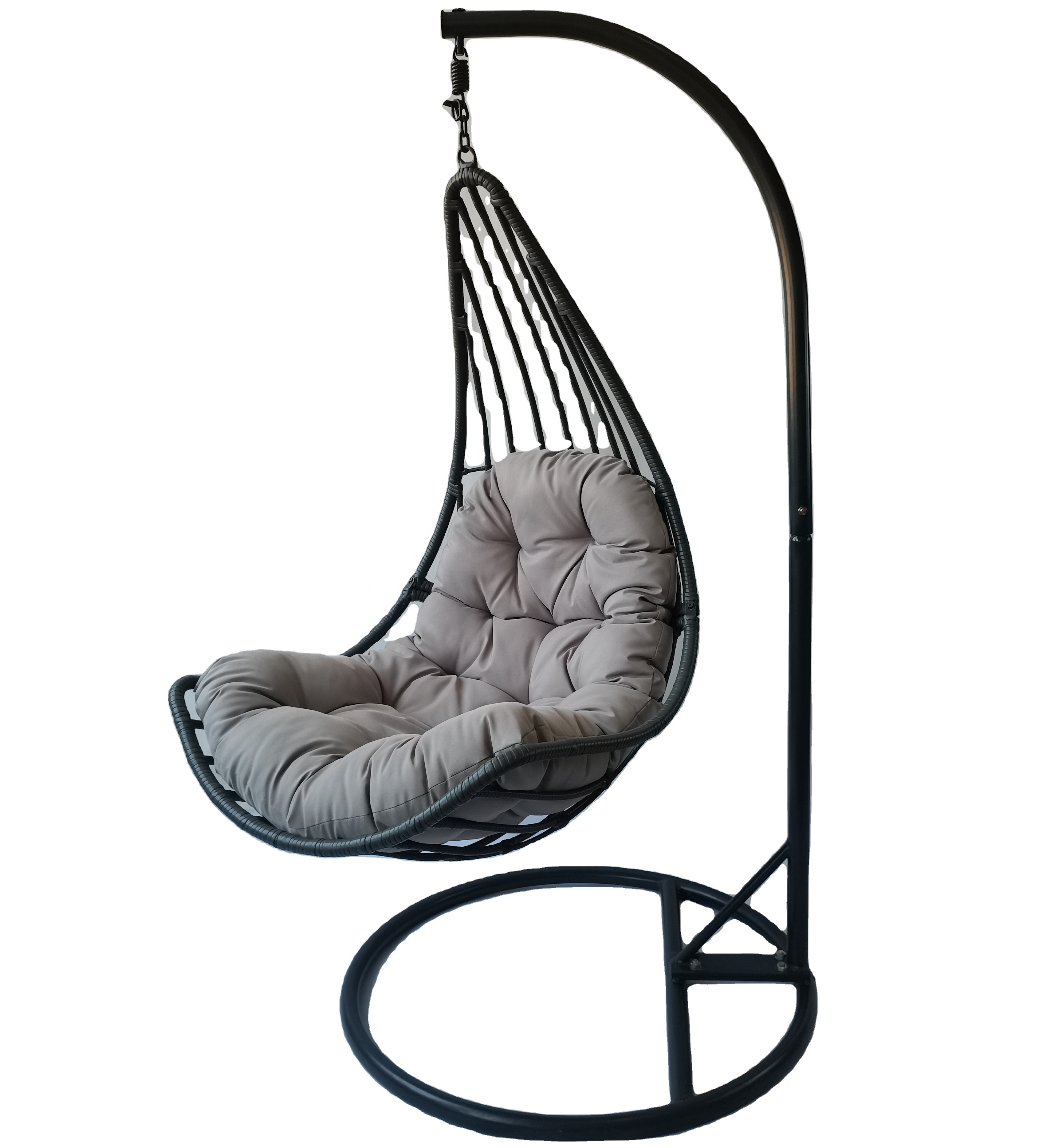 GP Rattan Outdoor Patio Balcony Porch Lounge Egg Swing Chair  with Cushin ang Stand