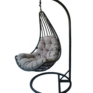 GP Rattan Outdoor Patio Balcony Porch Lounge Egg Swing Chair  with Cushin ang Stand