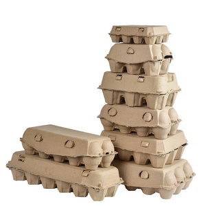 Biodegradable Recycled Molded Paper Packaging Pulp 6/8/10/12/15 Empty Egg Boxes Tray Cartons Wholesale For Sale