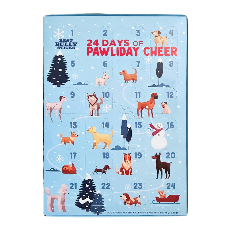 24 Days of Pawliday Cheer Pet Food Cardboard Dog Treat Advent Calendar Box