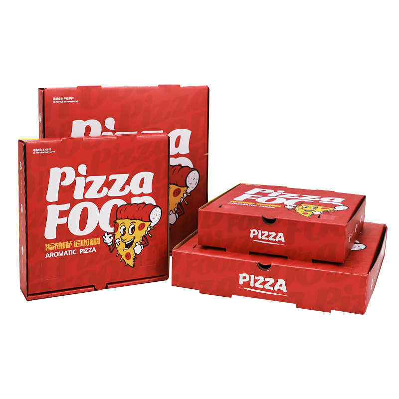 Custom Size Shape Wholesale Yellow Corrugated Pizza Packing Carton Box with Logo Box For Pizza