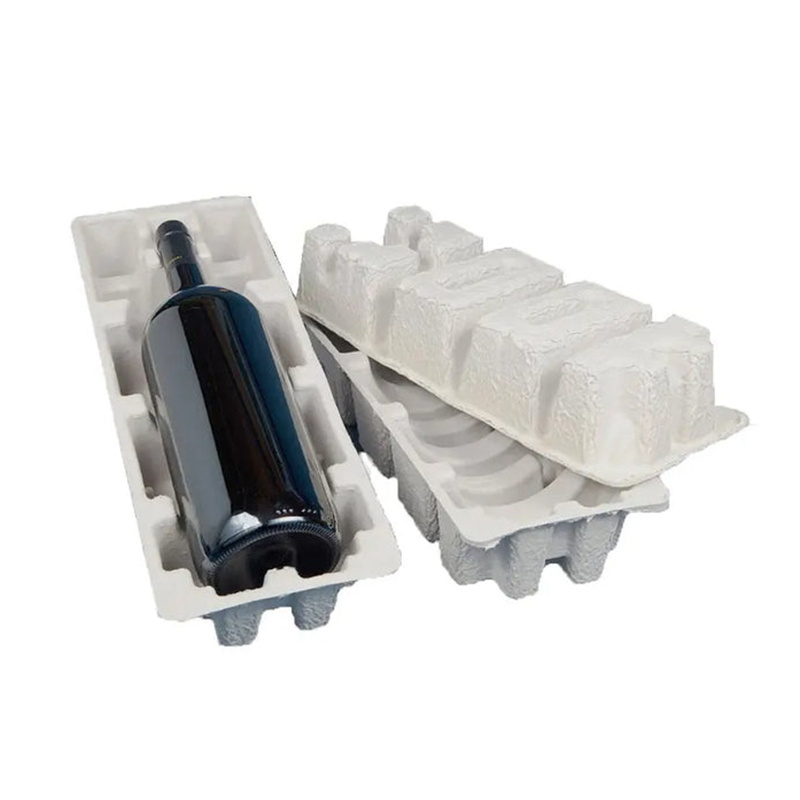 Wholesale Degradable Molded Pulp Wine Tray Shipping Box Eco Friendly Wine Shipper Packaging