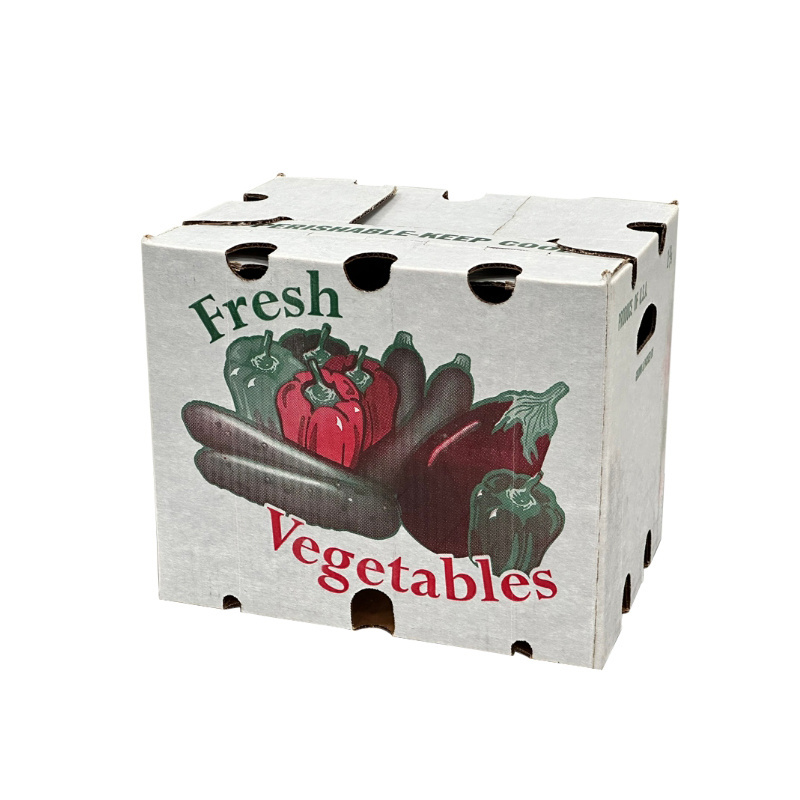 Custom Printed Wax Coated Produce Boxes Waterproof Fresh Fruit Corrugated Carton Box Produce Packaging