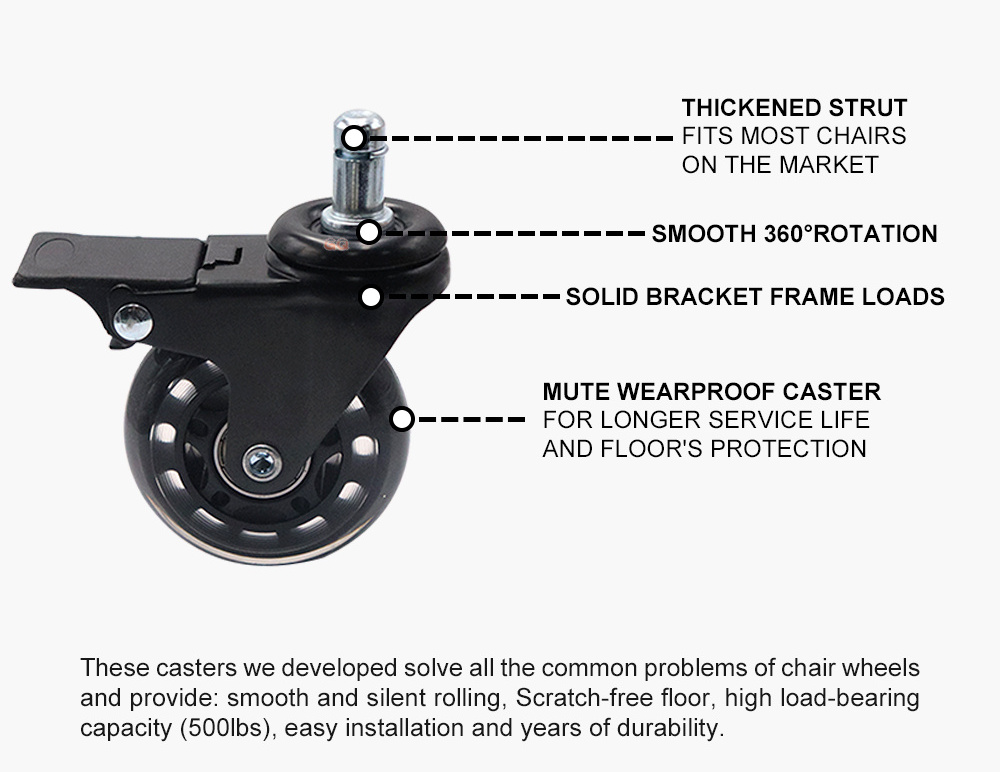 Wear-Resistant trolley wheels heavy duty Cabinet workbench industrial medical Polyurethane casters wheels