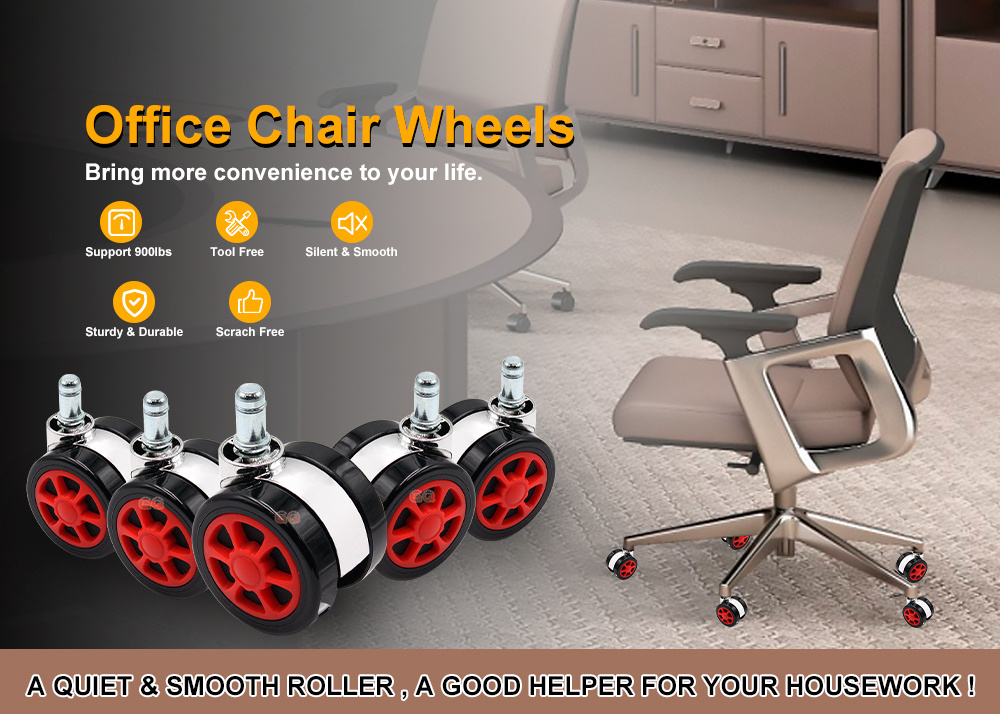 Heavy Duty Office Chair Wheels Replacement Office Chair Caster Wheel Roller Blade Furniture sliding gaming Casters Wheels