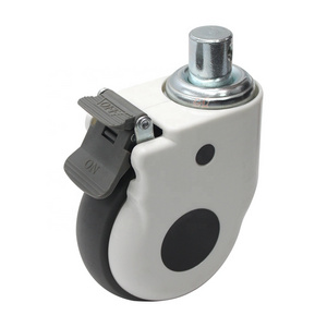 5" swivel heavy duty Central Control Caster Stem Medical Central Locking Castor Wheel Hospital Caster Wheel For Hospital Bed