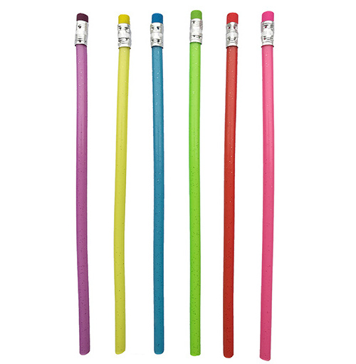 FUNWOOD GQC Plastic Soft Flexible Pencil,Wholesale Easy Folding Custom Printed Plastic Pencils