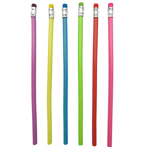 FUNWOOD GQC Plastic Soft Flexible Pencil,Wholesale Easy Folding Custom Printed Plastic Pencils