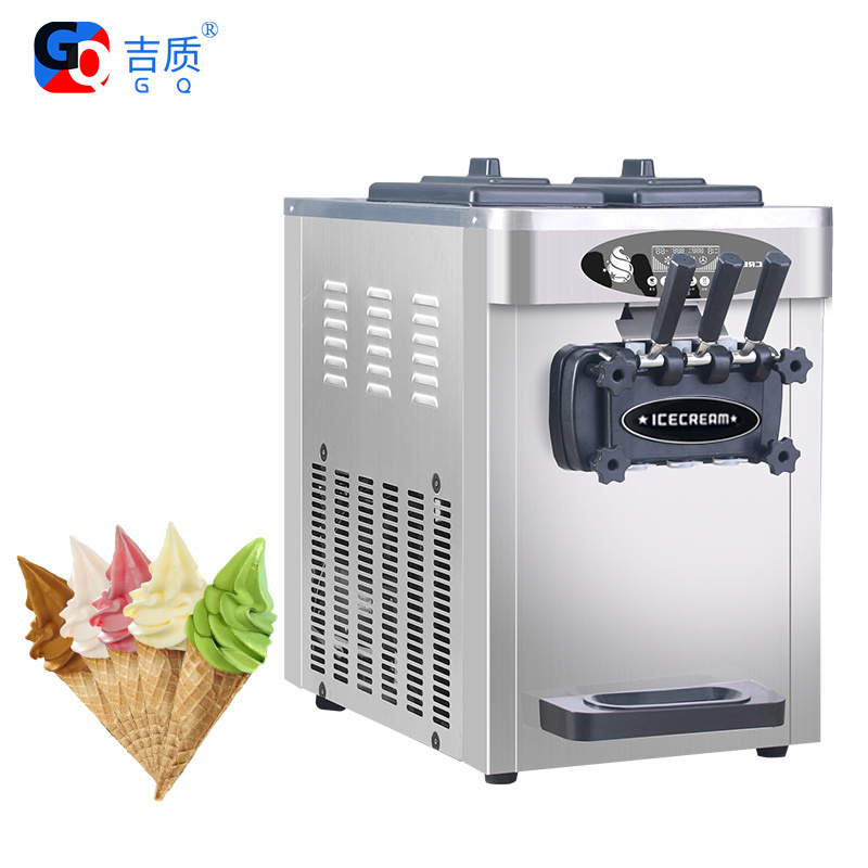 GQ-618SCTB 18-22L/H commercial 3 flavors desktop stainless steel home used soft serve ice cream machine for sale