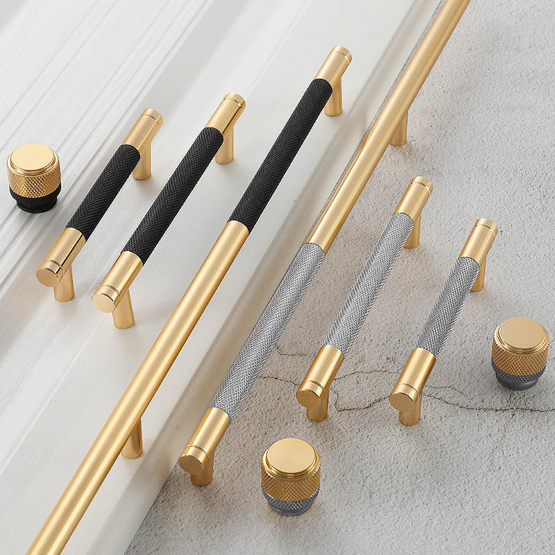 160mm simple luxury wardrobe drawer handle brush gold kitchen cabinet handle and knobs for furniture hardware