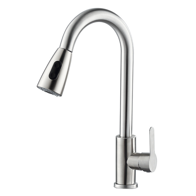 2024 Hot Sale factory sealed 304 stainless steel original color sink kitchen pull out mixers faucet