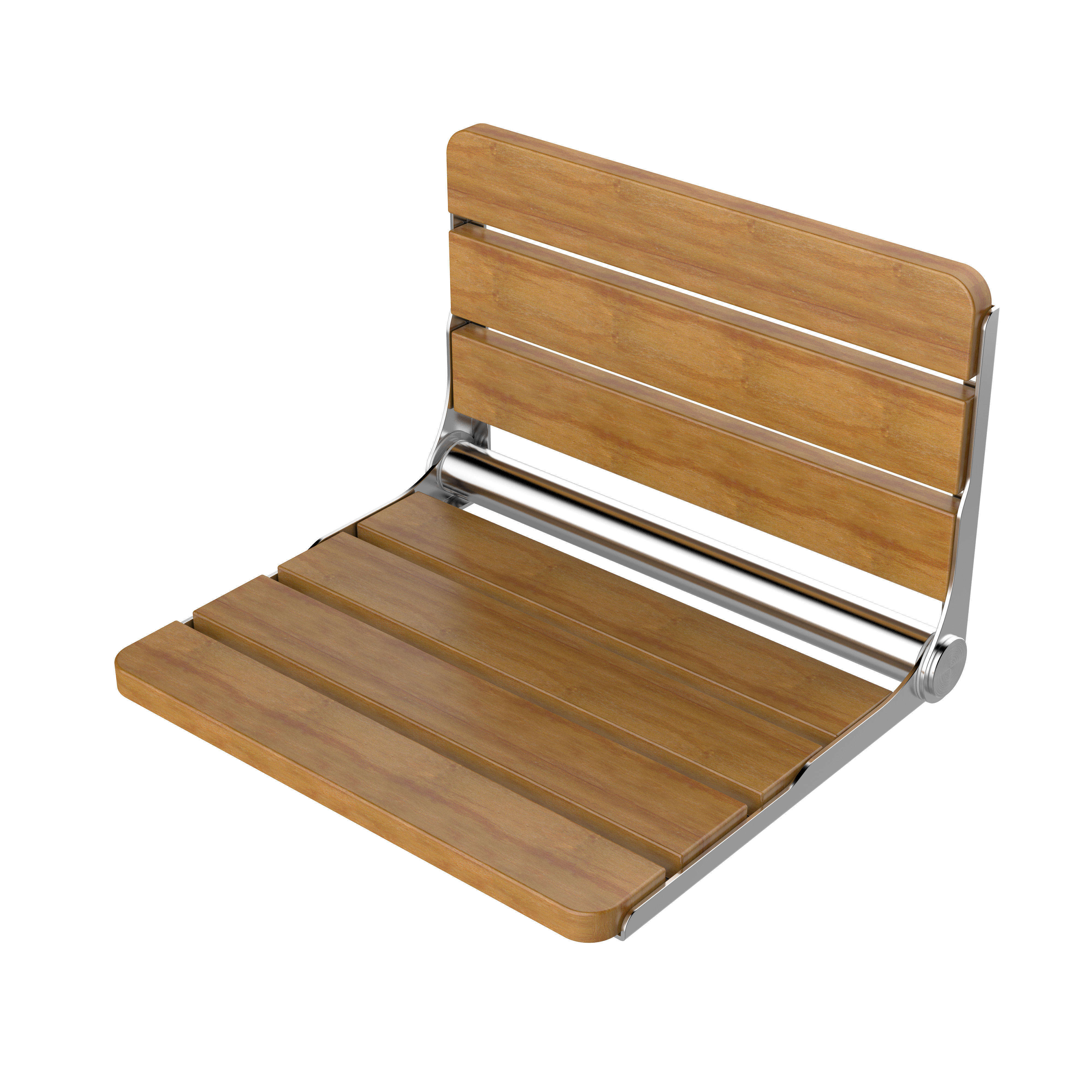 Folding Wall Mounted Teak Wood Fold Down Shower Seat wood stool Bench for Inside Shower, Bathroom Fold Up Show