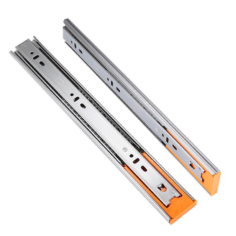 kitchen cabinet drawer rail Stainless Steel 3-Fold Full Extension Ball Bearing Drawer Slide For Cabinet Accessories