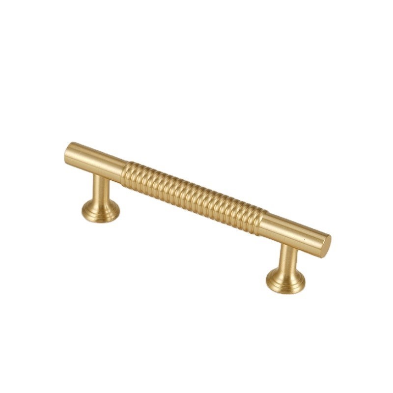 Gold Straight grain/Textured simple kitchen cabinet knobs and handles Drawer Pulls Bedroom Knobs Brass Cabinet Hardware