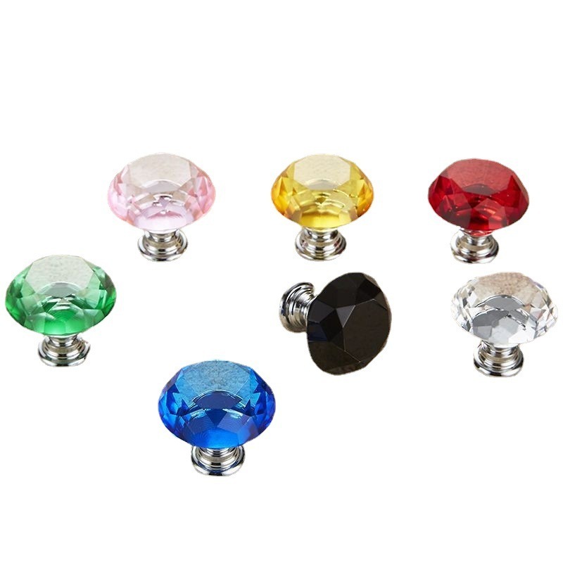 Furniture Kitchen Crystal Drawer Handles Glass Door Knobs Crystal Cabinet Knobs