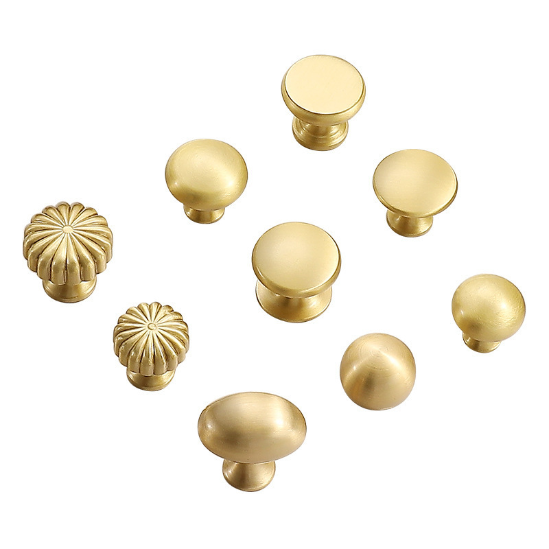 Modern Wardrobe Door Cabinets Round Handle Small Brass pulls Simple Luxury Furniture Handles Drawer Knob