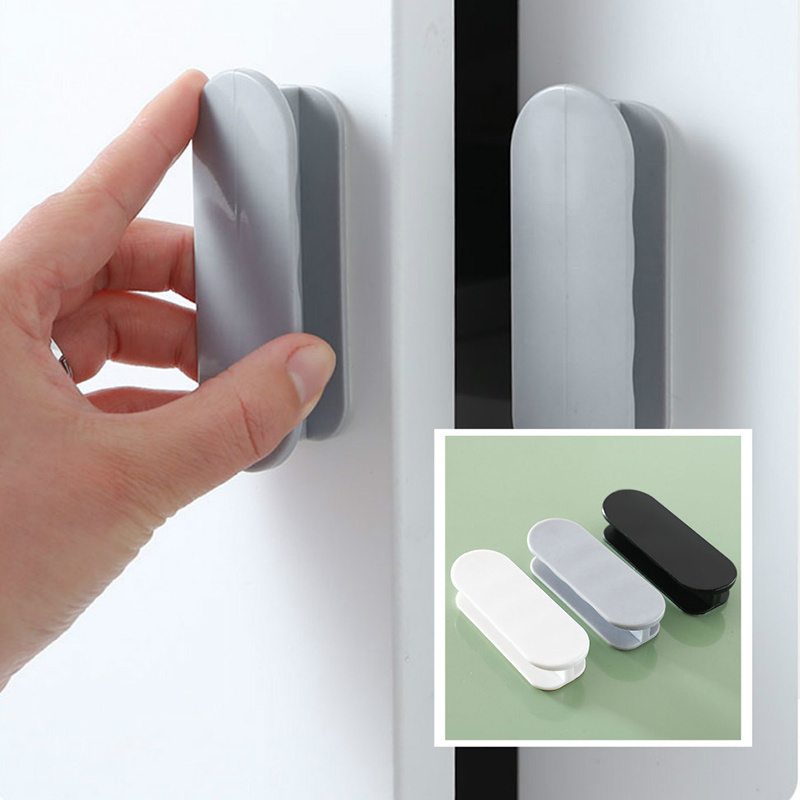 High Quality New Creative Punch Free Plastic Kitchen Drawer Cabinet Door Handle Furniture Handle For Kitchen Cabinet