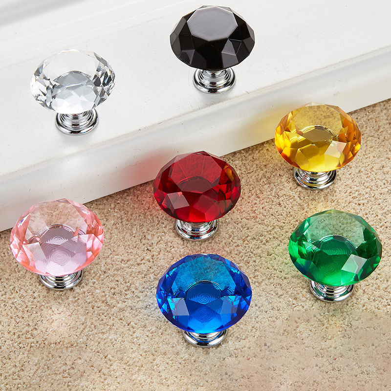 Furniture Kitchen Crystal Drawer Handles Glass Door Knobs Crystal Cabinet Knobs