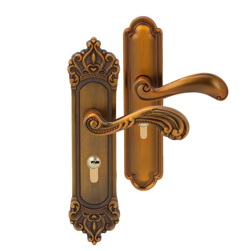 modern simple design all iron cast square lever bedroom door handle lock set