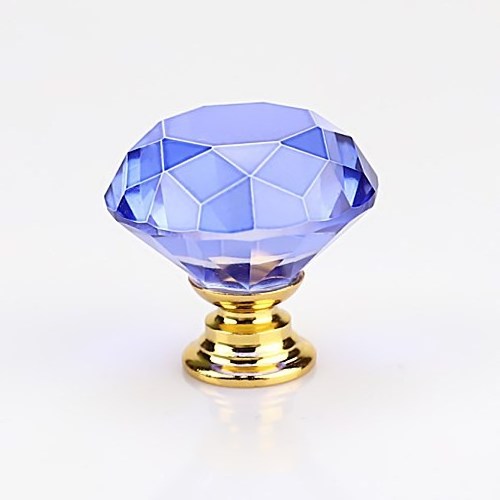 Decorative Crystal Clear Glass Diamond Shape Cupboard Cabinet Dresser Drawer Crystal Door Pull Knobs Handles for Furniture