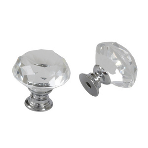 Furniture cabinet accessories black door knob crystal drawer diamond door knobs