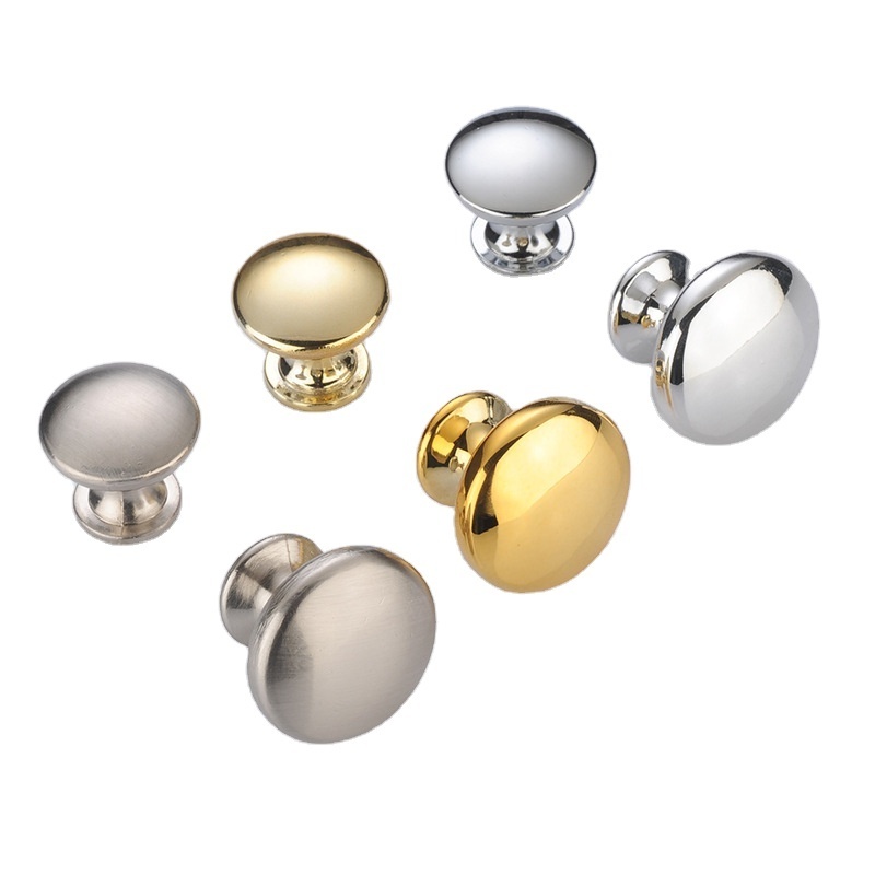 Furniture Cabinet Door Round Knobs Black Nickel Satin Zamak Metal Zinc Knobs Furniture Accessories Wardrobe Round Handle