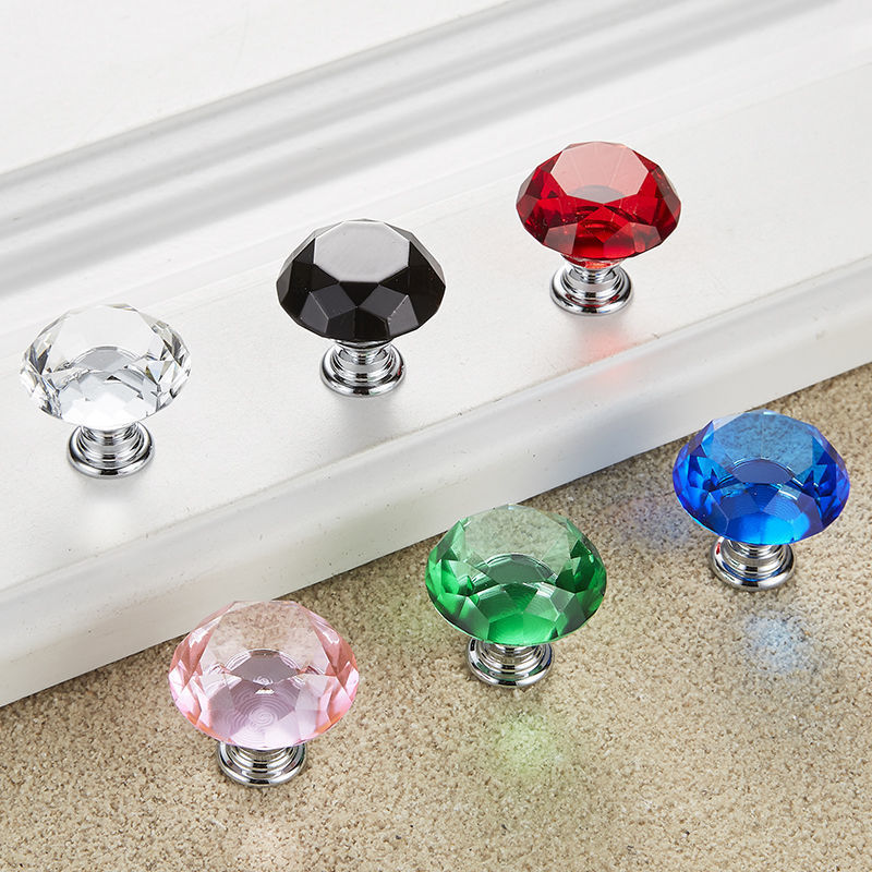 Furniture Kitchen Crystal Drawer Handles Glass Door Knobs Crystal Cabinet Knobs