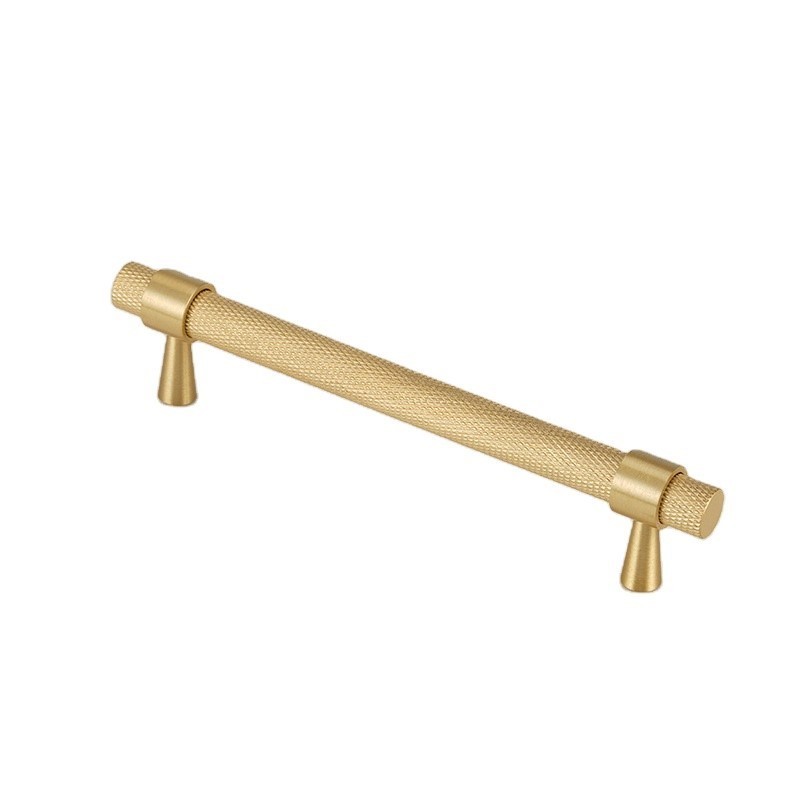 Gold Straight grain/Textured simple kitchen cabinet knobs and handles Drawer Pulls Bedroom Knobs Brass Cabinet Hardware