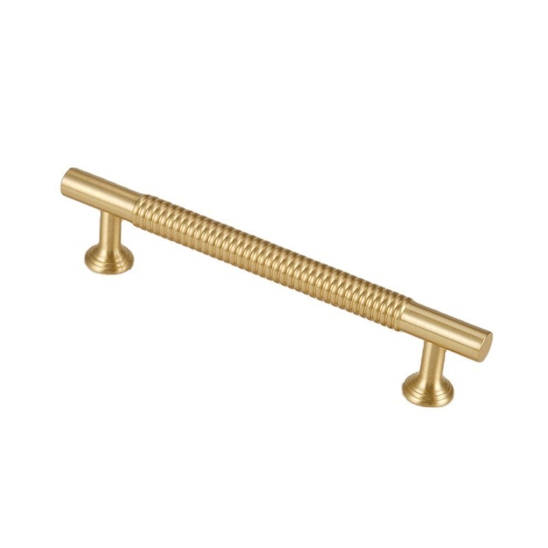 Gold Straight grain/Textured simple kitchen cabinet knobs and handles Drawer Pulls Bedroom Knobs Brass Cabinet Hardware