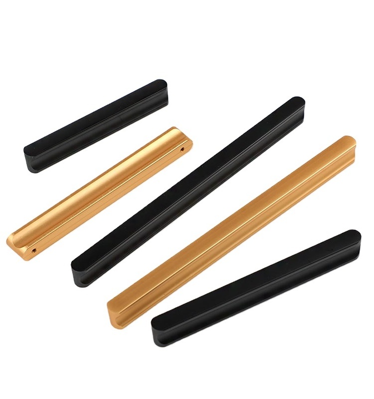 Hardware Accessories Modern Luxury Gold Matt Black Door & Window Handles Stainless Steel Sideboard Wardrobe Closet Cabinet Pulls