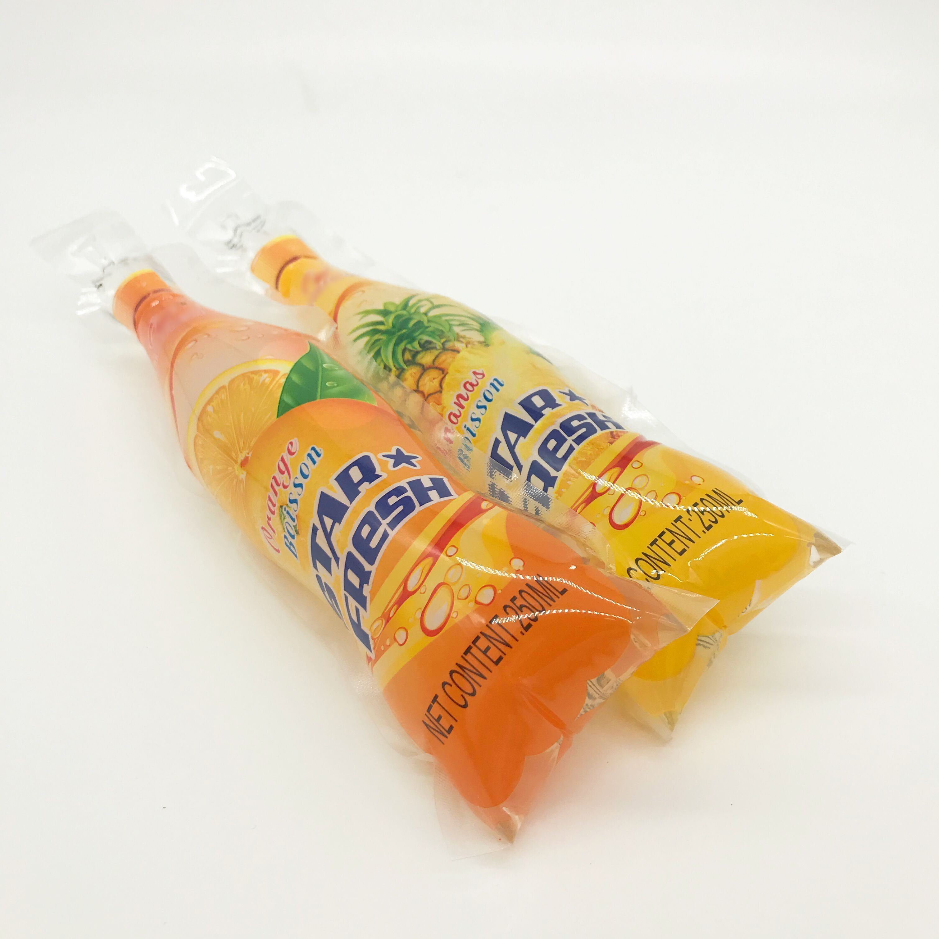 Food Grade plastic shape pouch packaging bag beverage bag injection orange juice pouch custom bottle juice pouch