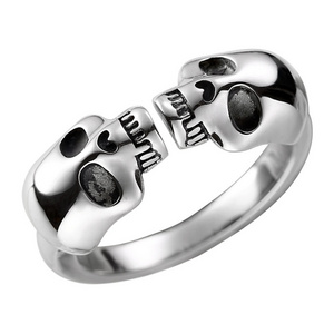 S925 Sterling Silver Ring Men's and Women's Retro Skeleton Skull Simple Open Ring Jewelry