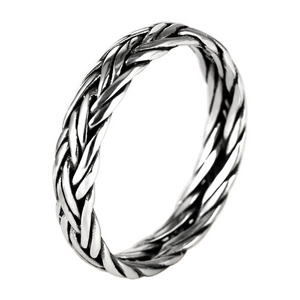 Vintage 925 Sterling Silver Braided Ring For Men And Women Thai Silver Wholesale for Lovers Femme