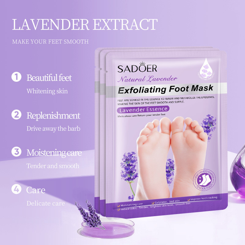 Vitamin C Moisturizing Removal Calluses Crack Heel Sock For Pedicure Feet lavender  Exfoliating Peeling Unscented Foot Care Mask