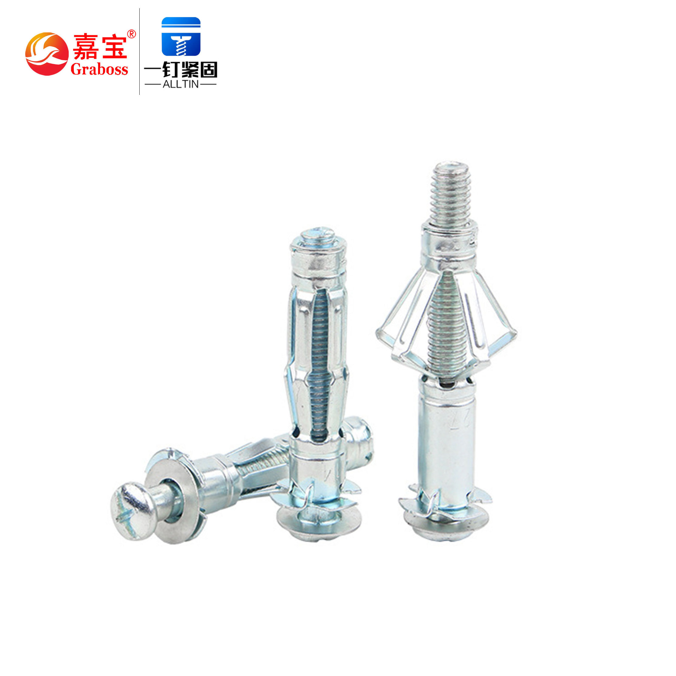 Screw manufacturer carbon steel hollow wall umbrella anchor expansion screw bolt for Plaster Board Hollow brick M4*38