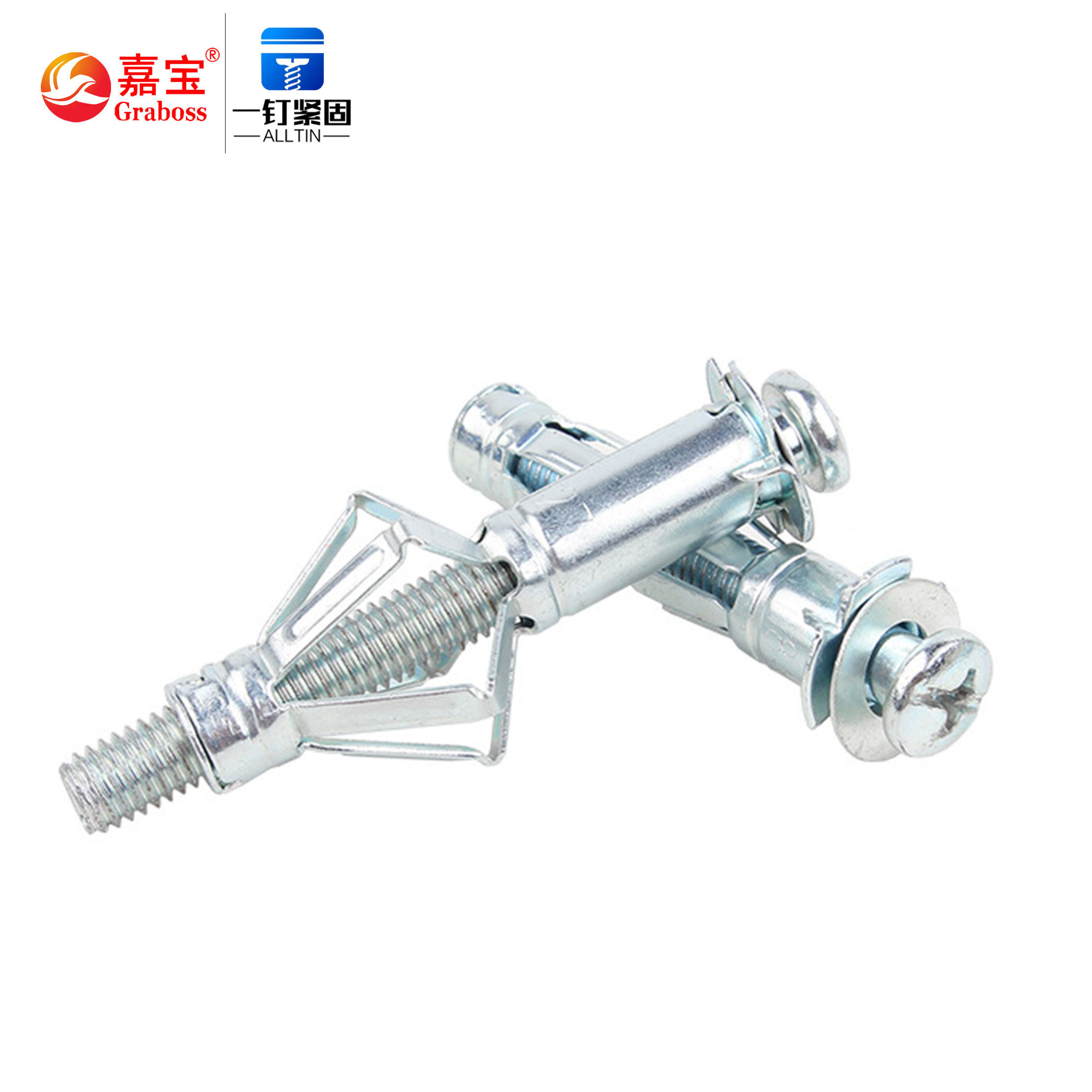 Screw manufacturer carbon steel hollow wall umbrella anchor expansion screw bolt for Plaster Board Hollow brick M4*38