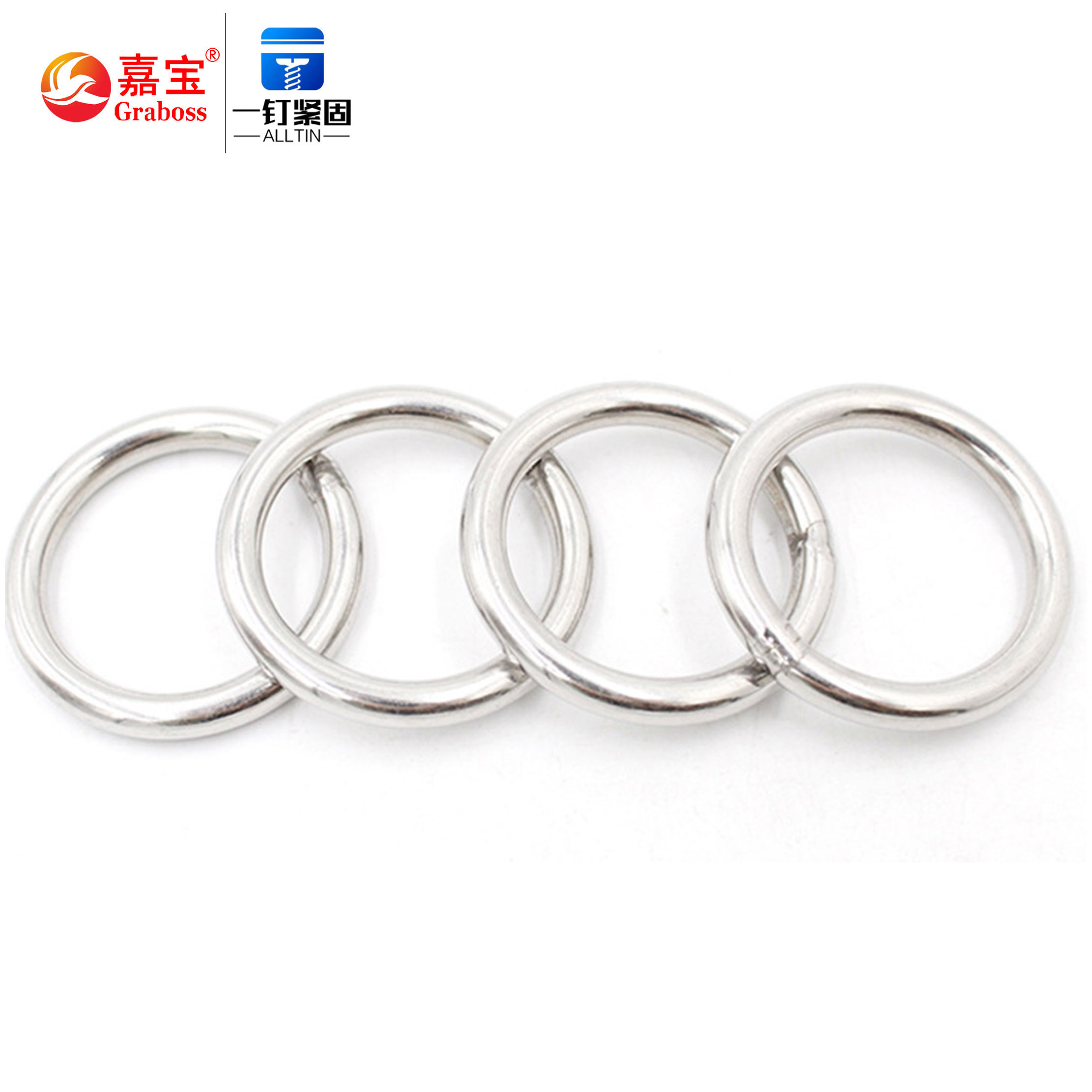 Screw Factory 20mm-80mm Stainless Steel Metal Ring Seamless Welding Round O Ring Circular Connecting Ring