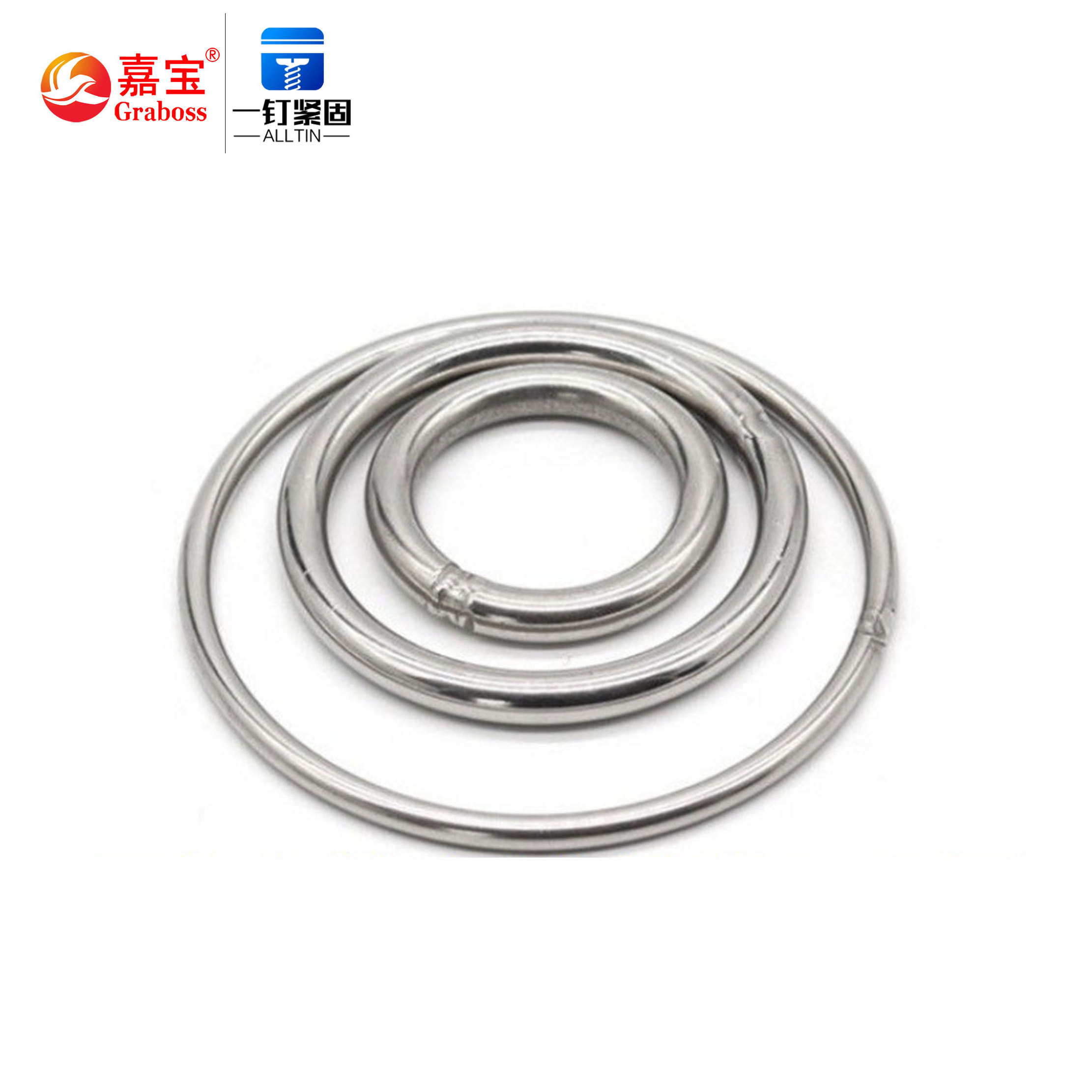 Screw Factory 20mm-80mm Stainless Steel Metal Ring Seamless Welding Round O Ring Circular Connecting Ring