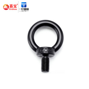 M3M8-M12 black 304 stainless steel lifting eye screw electroplated black ring shaped lifting eye bolt