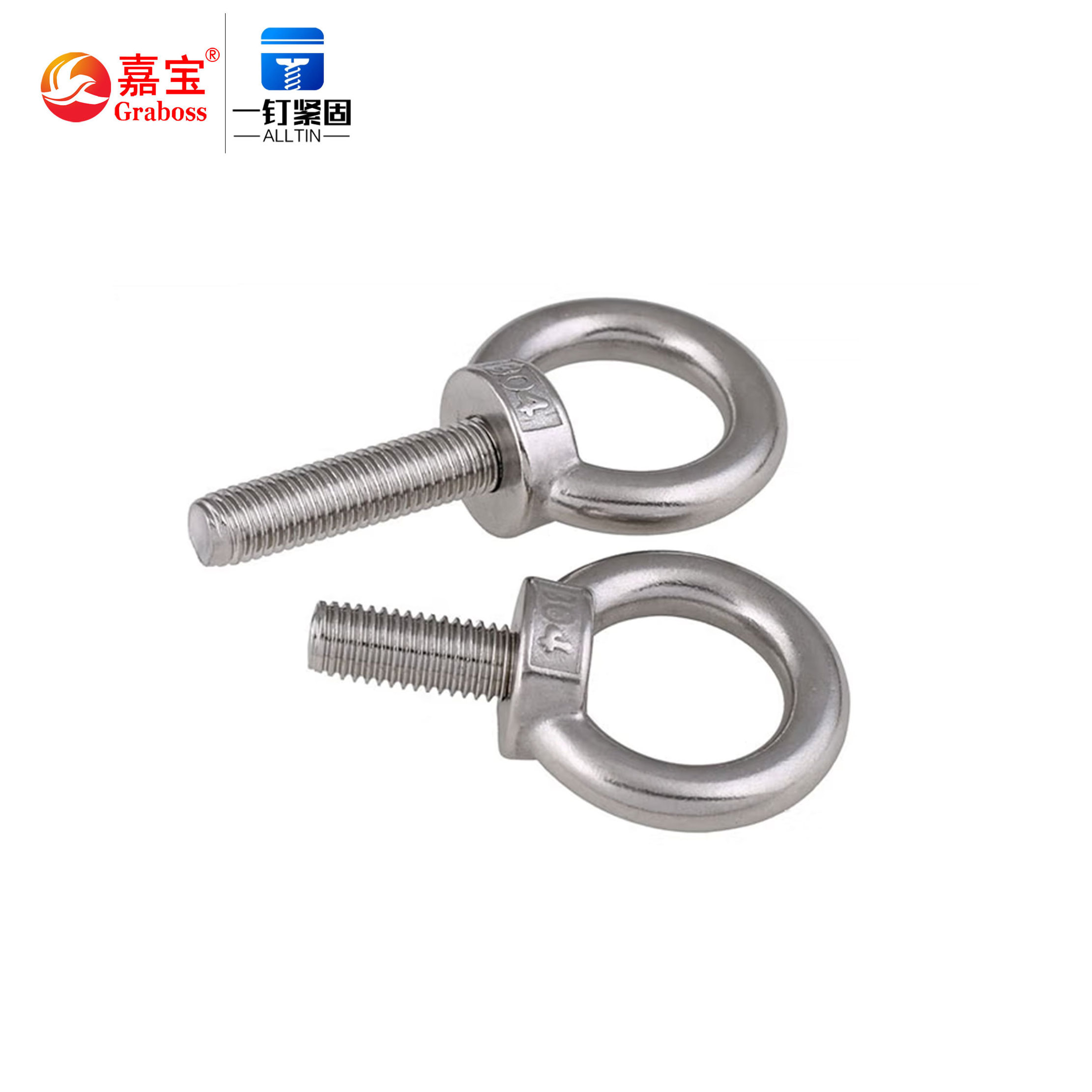 High quality 304 stainless steel  lifting eye bolts M5-M14 bolts Hanging Ring Screws Hanging Bolts Round Ring Screws