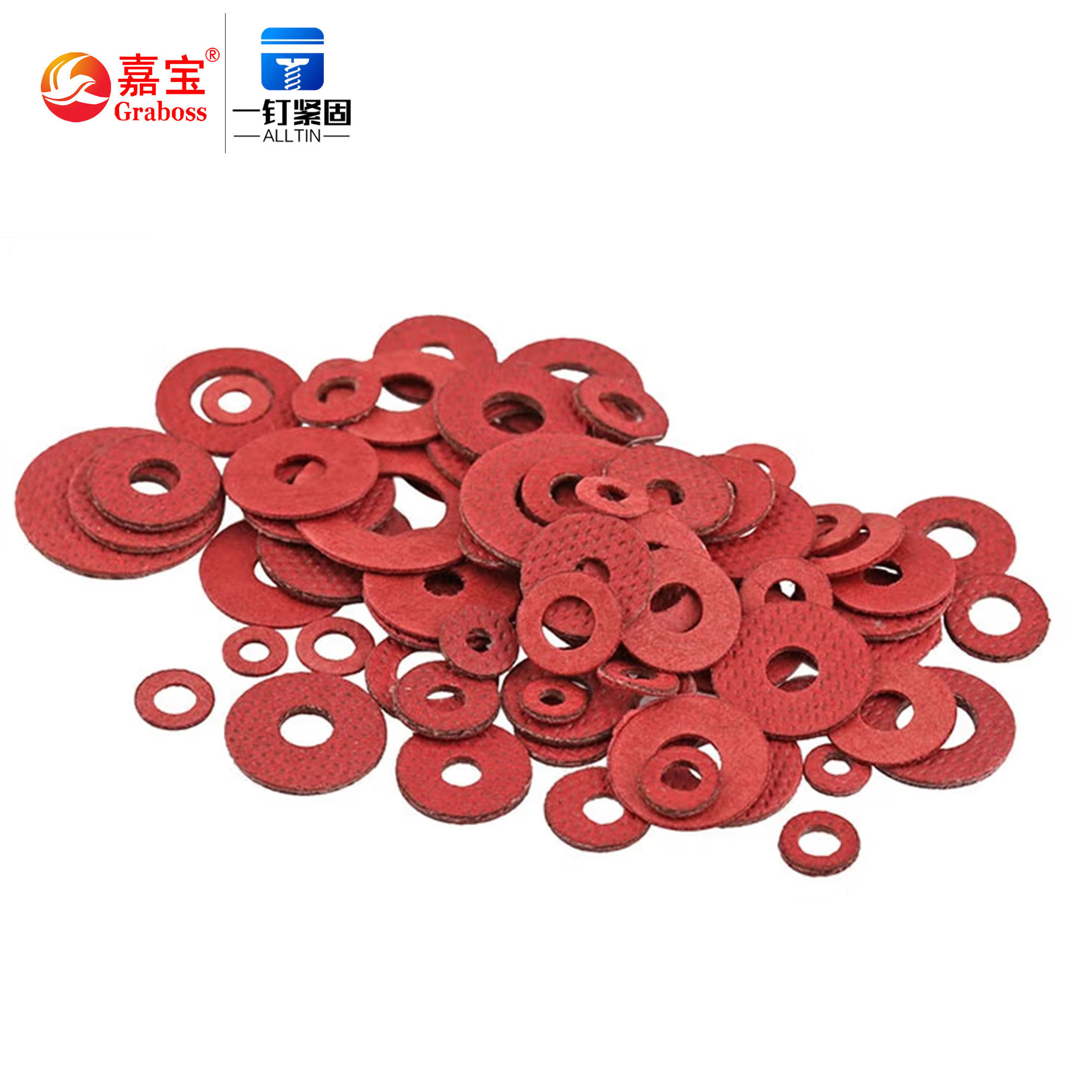 High Quality Red Steel Paper Fiber Flat Washer Insulation Washer Assorted M3 M4 M6 M8 Multiple Specifications Washer